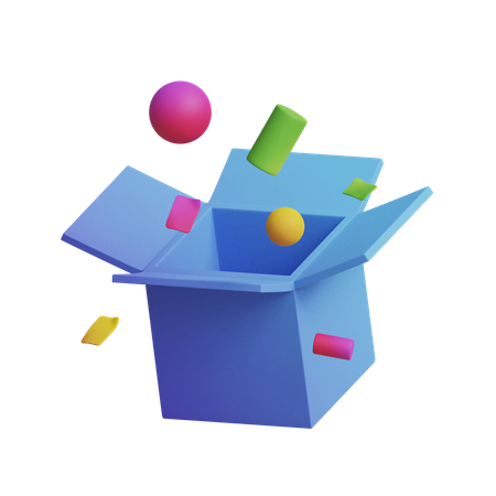 Confetti Box  3D Icon