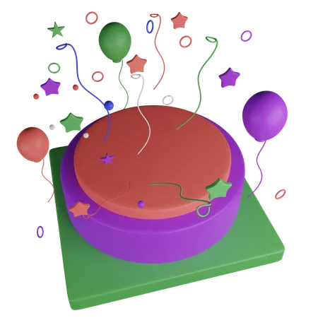 Confetti button  3D Icon