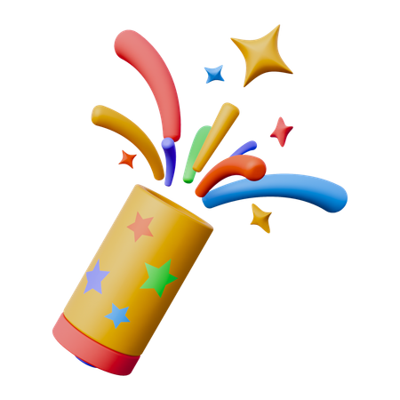 Confetti Cracker  3D Icon