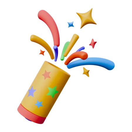 Confetti Cracker  3D Icon