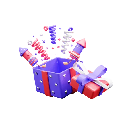 Confetti gift  3D Icon