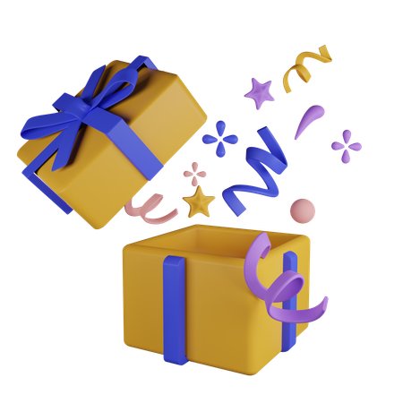 Confetti gift box  3D Icon
