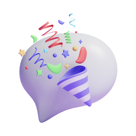 Confetti Message  3D Icon