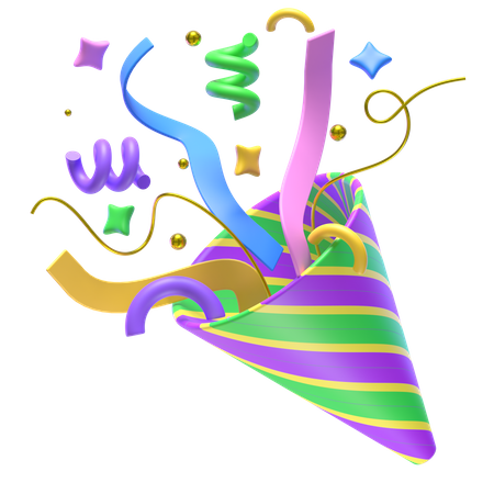 Confetti Popper  3D Icon