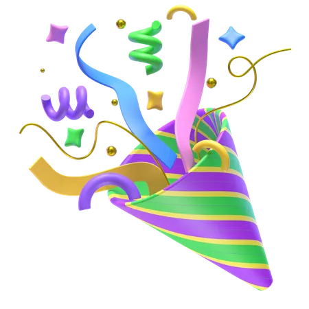 Confetti Popper  3D Icon