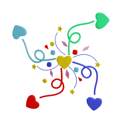 Confetti Swirl  3D Icon