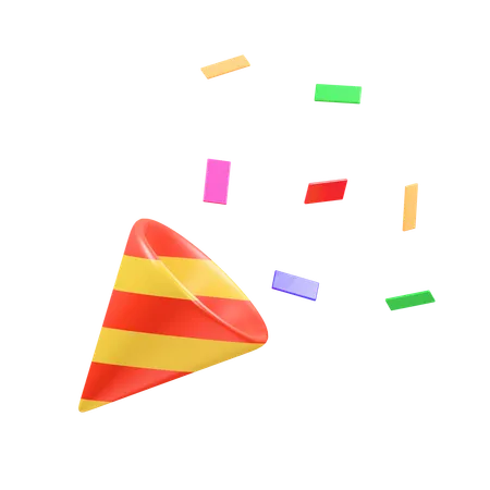 Confetti trumpet  3D Icon