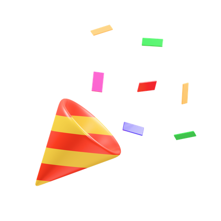 Confetti trumpet  3D Icon