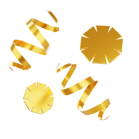 Confettis en or blanc  3D Icon