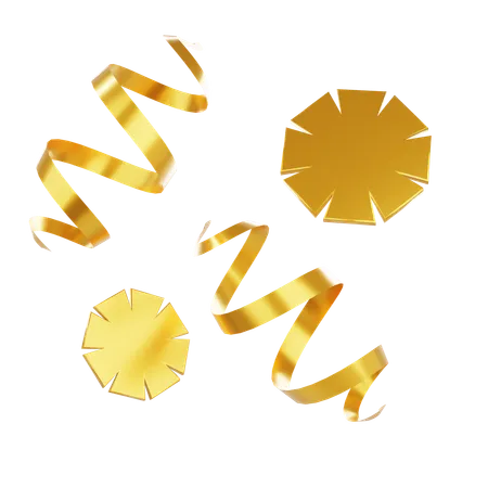 Confettis en or blanc  3D Icon