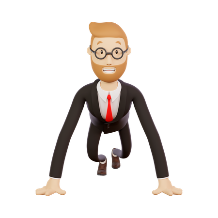 Confident Businessman 3D Illustration