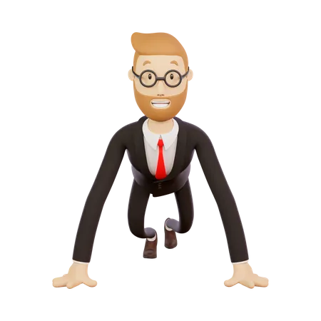 Confident Businessman  3D Illustration