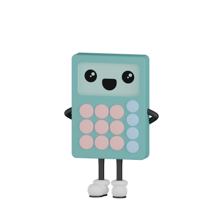 Confident Calculator  3D Illustration