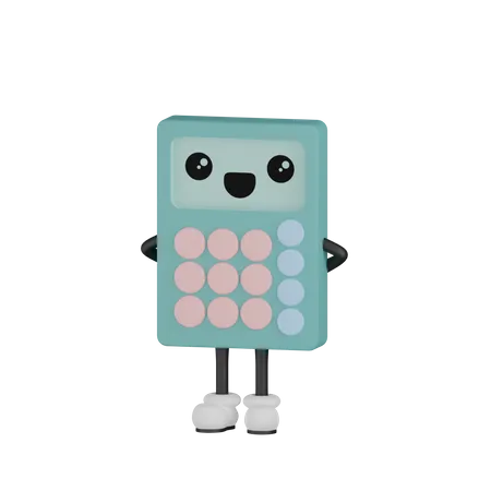 Confident Calculator  3D Illustration