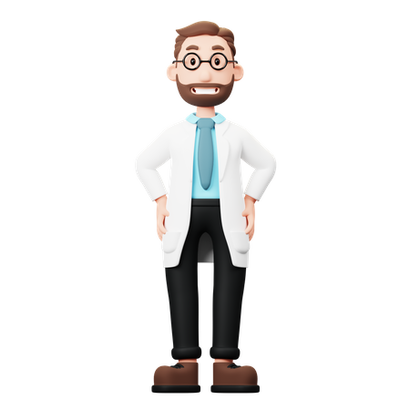 Confident Doctor  3D Illustration