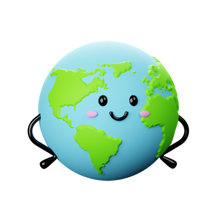 Confident Earth  3D Icon