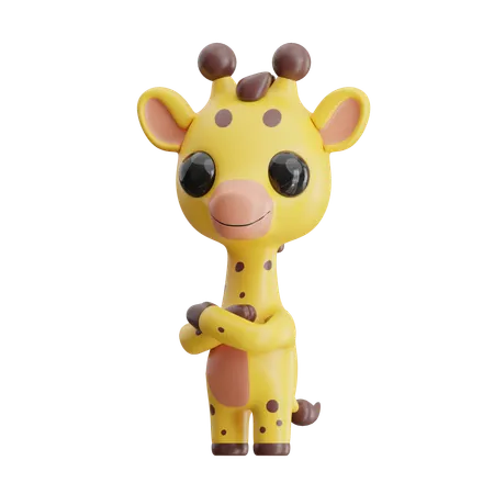 Confident Giraffe 3D Icon