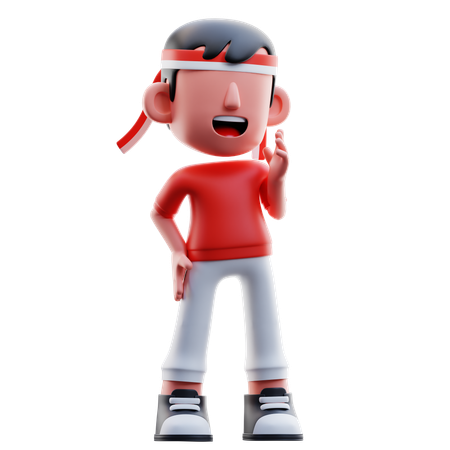 Confident Indonesian Kid Speaker  3D Illustration