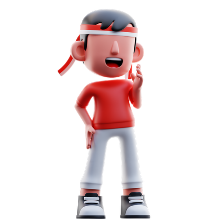 Confident Indonesian Kid Speaker  3D Illustration