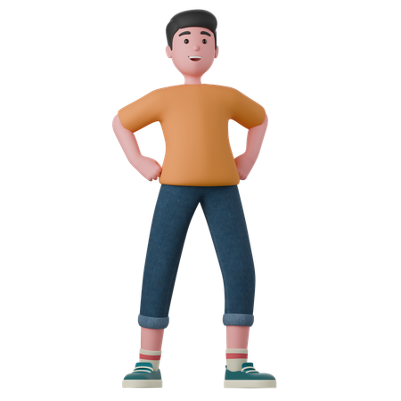 Confident Man Is Standing  3D Icon