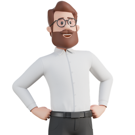 自信に満ちた立っている男性  3D Illustration