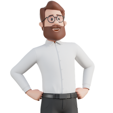 Confident Man Standing  3D Illustration
