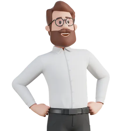 Confident Man Standing  3D Illustration