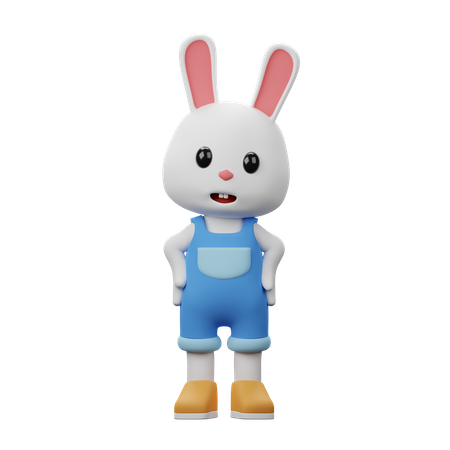 Confident Rabbit  3D Illustration