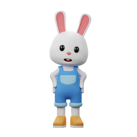 Confident Rabbit  3D Illustration