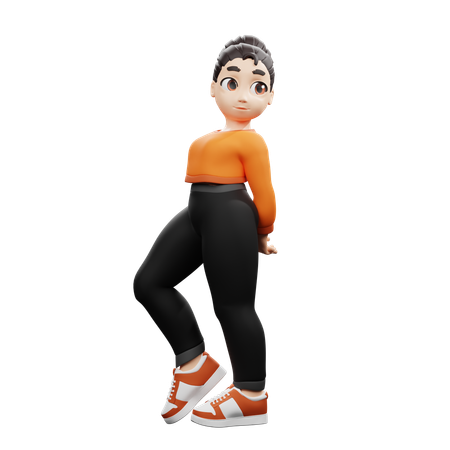 Confident Stand Pose  3D Illustration