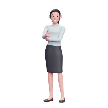 Confident Woman Pointing At The Camera  3D Illustration