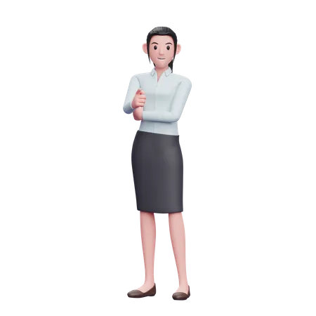 Confident Woman Pointing At The Camera  3D Illustration