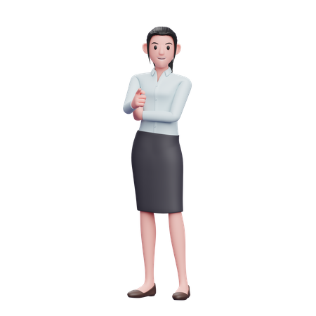 Confident Woman Pointing At The Camera 3D Illustration