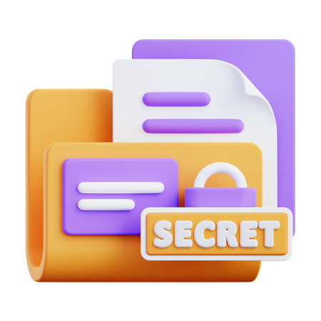 Confidential Document  3D Icon