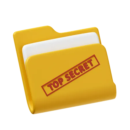 3 D Top Secret Folder Confidential Files Icon Isolated On White Background 3 D Rendering Illustration Clipping Path 3D Icon