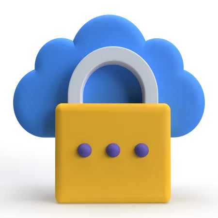 Confidentialité dans le cloud  3D Icon