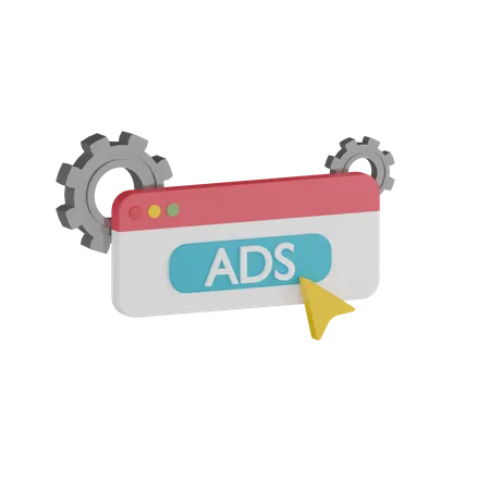 Configuração de anúncios  3D Icon