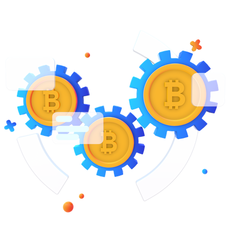 Configuração de bitcoin  3D Icon