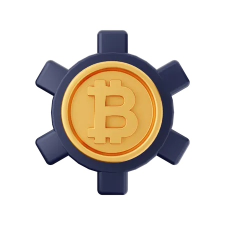 Ilustracao 3 D Do Icone Da Criptomoeda Bitcoin 3D Icon