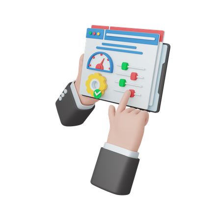 Configuração de desempenho da web  3D Icon