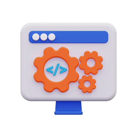Configuração de desenvolvimento web  3D Icon
