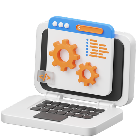 Configuração de desenvolvimento web  3D Icon