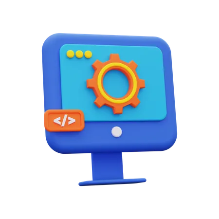 Configuração de desenvolvimento web  3D Icon