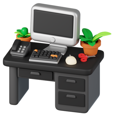 Configuração da mesa de trabalho  3D Icon