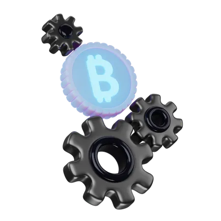 Configuración de bitcoin  3D Icon