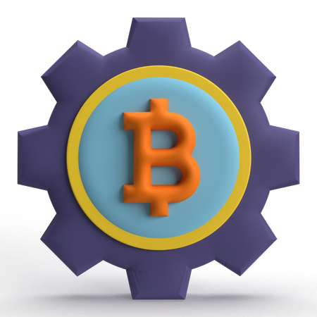 Configuración de bitcoin  3D Icon