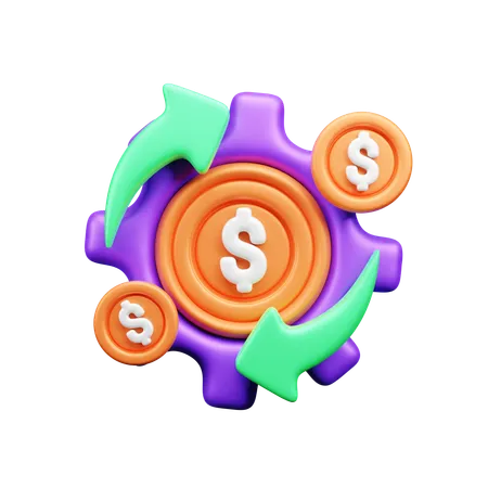 Configuración de dinero  3D Icon