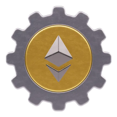 Configuración de ethereum  3D Icon