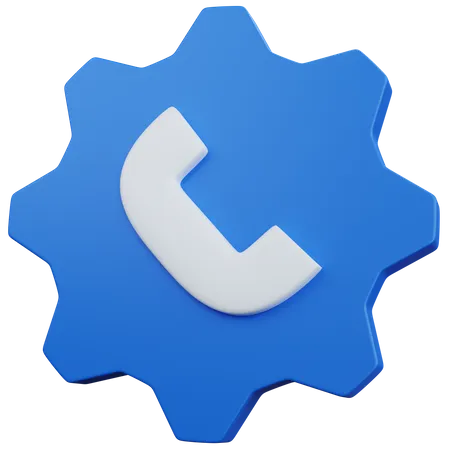 Llamada De Configuracion Azul De Renderizado 3 D Aislada 3D Icon