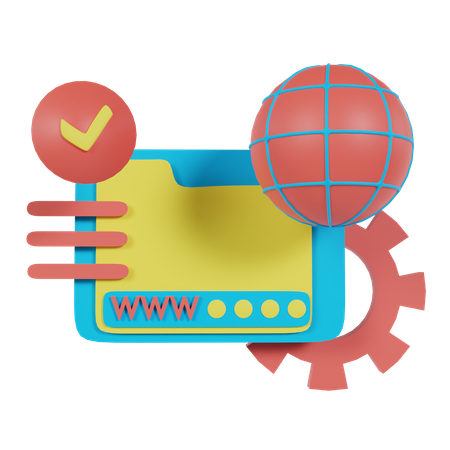 Configuration Internet  3D Icon